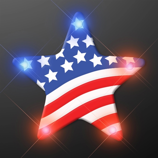 USA American Flag Star Flashing Pin - Image 2