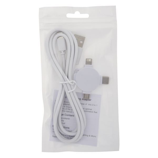 3 Ft. 3-In-1 Charging Cable & Adapter - Image 4
