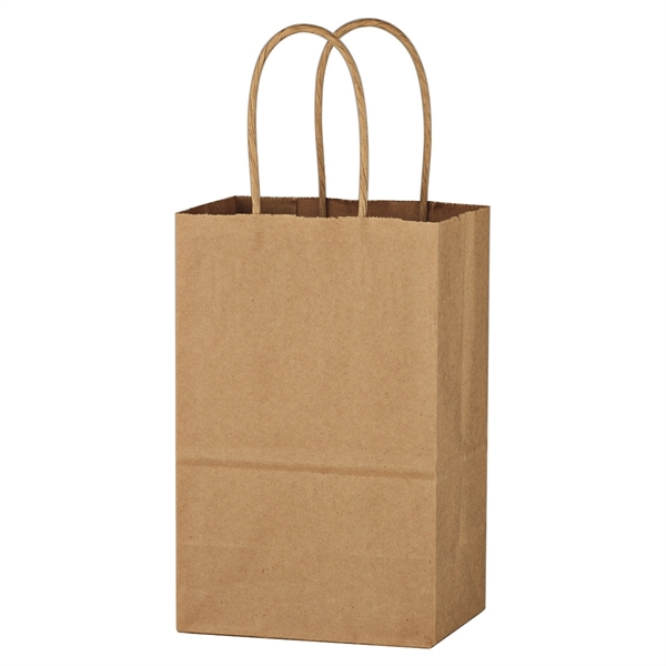 Kraft Paper Brown Shopping Bag - 5-1/4" x 8-1/4" - Image 3