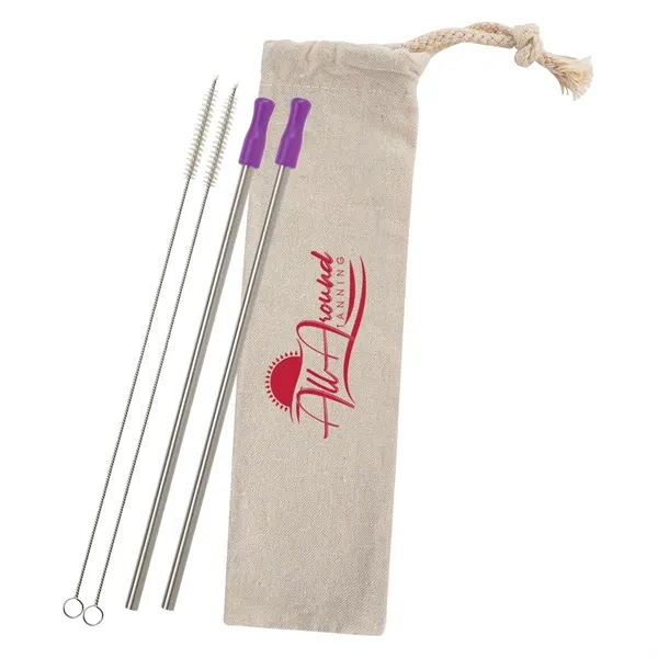 2-Pack Stainless Straw Kit with Cotton Pouch - Image 15