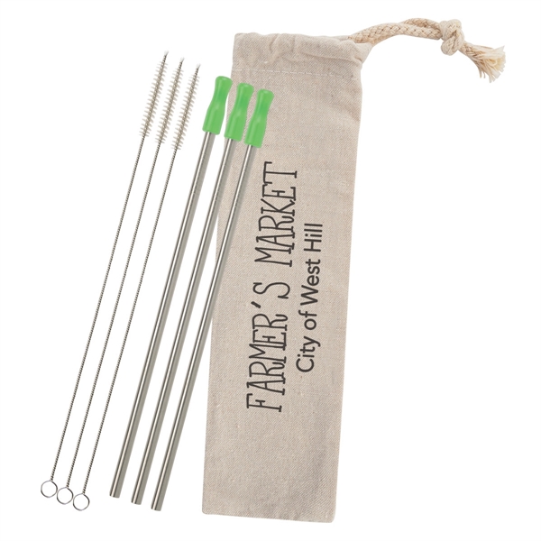 3-Pack Stainless Straw Kit with Cotton Pouch - Image 14