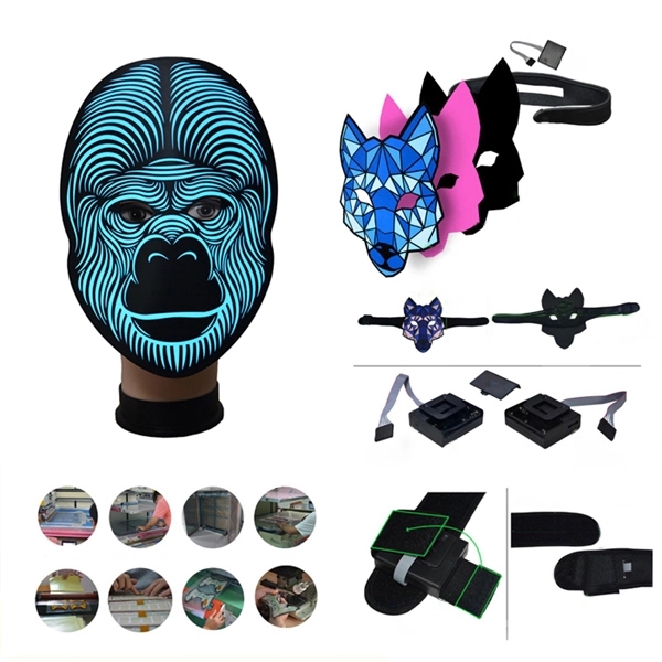 Halloween/Party Sound Control Plastic Light-up Mask - Image 1