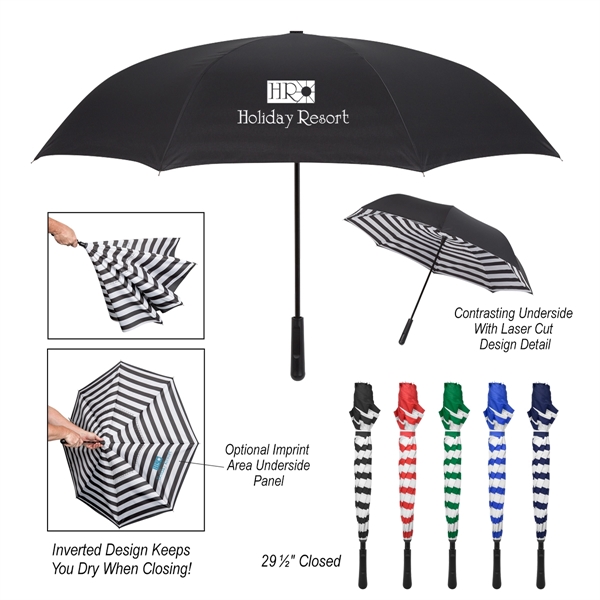 48" Arc Blanc Noir Inversion Umbrella - Image 1