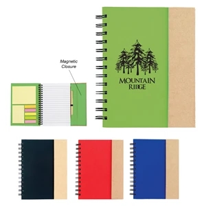 Spiral Notebook with Sticky Notes and Flags