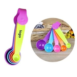 Colored Plastic 5 Pieces Measuring Spoons Set