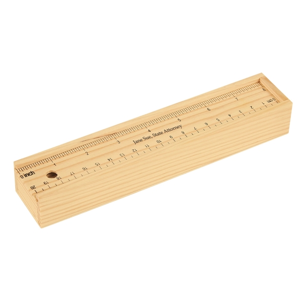 12- Piece Colored Pencil Set In Wooden Ruler Box - Image 6