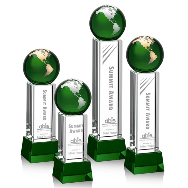 Luz Globe Award - Green with Base - Image 1