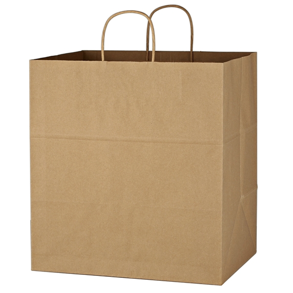 Kraft Paper Brown Shopping Bag - 14" x 15" - Image 3
