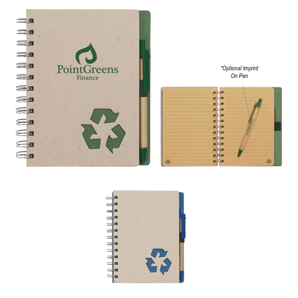 Eco-Inspired 5" x 7" Spiral Notebook & Pen - Image 1