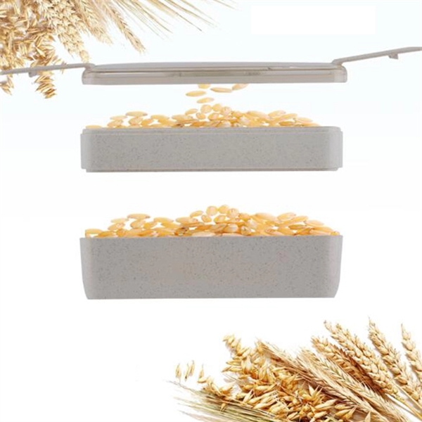 Double layers Wheat Straw Lunch Containers Kit     - Image 3