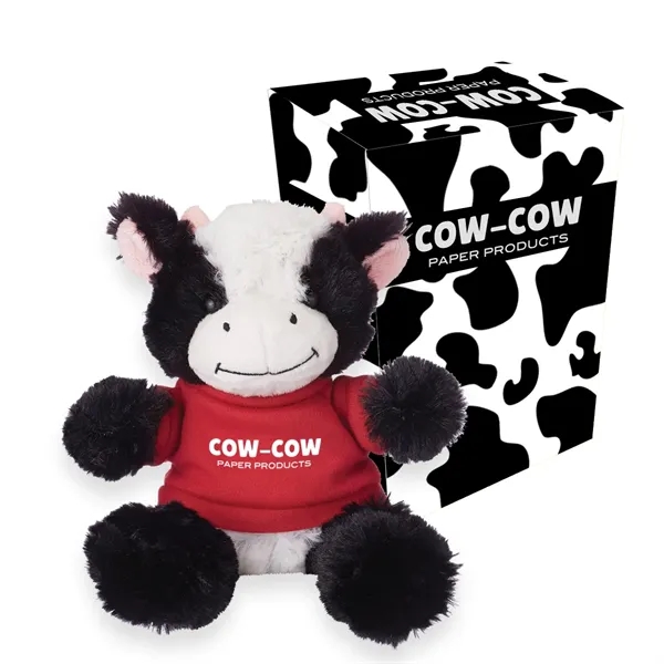 6" Cuddly Cow With Custom Box - Image 1