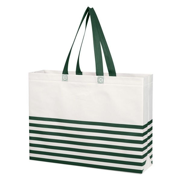 Non-Woven Horizontal Stripe Tote Bag - Image 32