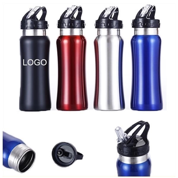 Portable Stainles Steel Sports Bottle  with Straw Lid