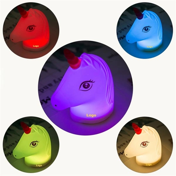 Rechargeable Unicorn  LED Silicone Baby Night Light - Image 1