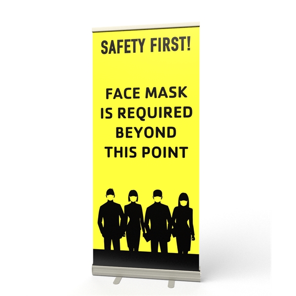 Retractable Banner Stand (Safety First Face Mask)