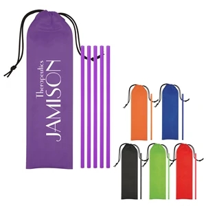 5-Pack On The Go Straws With Pouch
