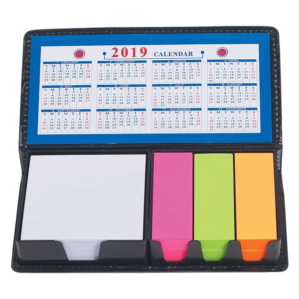 Leather Look Case of Sticky Notes With Calendar - Image 2