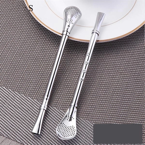 Stainless Steel Drinking Spoon Straws - Image 1