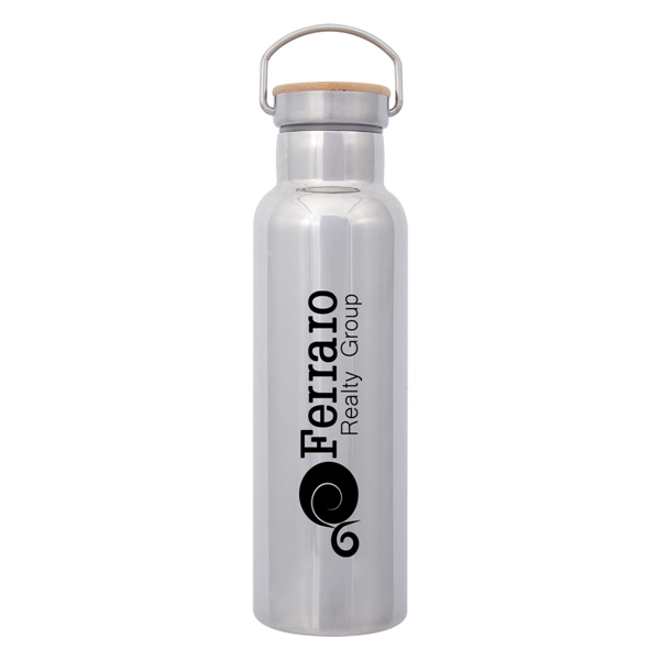 21 Oz. Shiny Liberty Stainless Steel Bottle With Bamboo Lid - Image 9