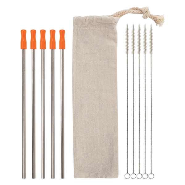5-Pack Stainless Straw Kit with Cotton Pouch - Image 18