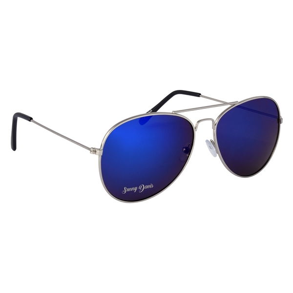 Color Mirrored Aviator Sunglasses - Image 18