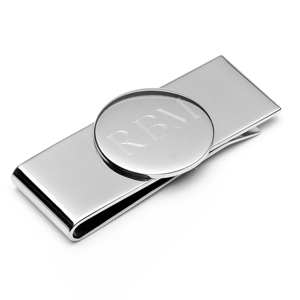 Stainless Steel Round Engravable Money Clip - Image 2