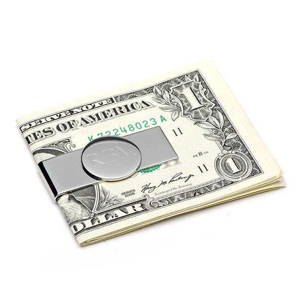 Stainless Steel Round Engravable Money Clip - Image 3