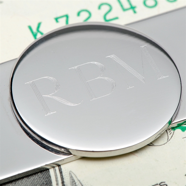 Stainless Steel Round Engravable Money Clip - Image 4