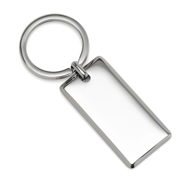 Rectangle Engravable Stainless Steel Key Chain - Image 2