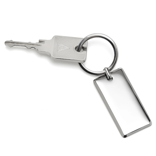 Rectangle Engravable Stainless Steel Key Chain - Image 4