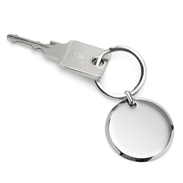 Round Engravable Stainless Steel Key Chain - Image 3