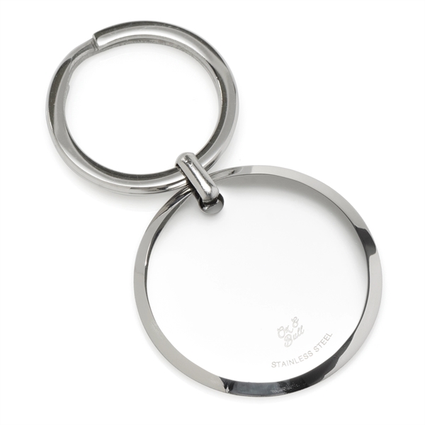 Round Engravable Stainless Steel Key Chain - Image 4