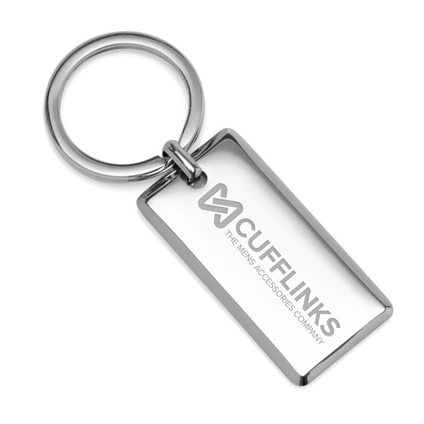 Rectangle Engravable Stainless Steel Key Chain - Image 1