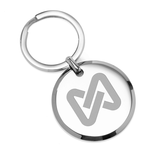 Round Engravable Stainless Steel Key Chain - Image 1