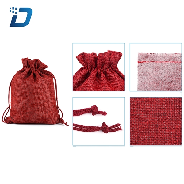 Drawstring linen Christmas Gift Bag - Image 5