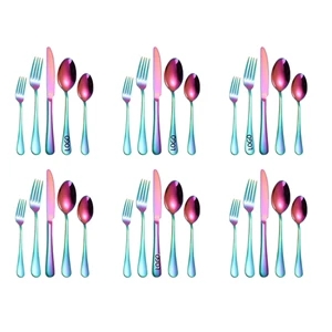 30PCS Stainless Steel Cutlery Set Dinnerware Home Kitchen Ta