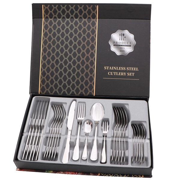 30PCS Stainless Steel Cutlery Set Dinnerware Home Kitchen Ta - Image 6