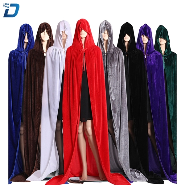 Unisex Full Length Hooded Cape Halloween Christmas Cloak(Siz - Image 1