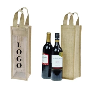 1 Bottle Burlap Wine Bag
