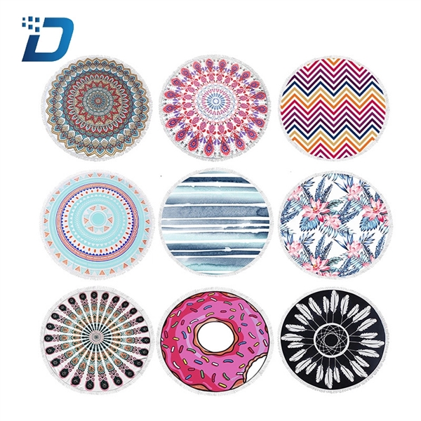 Round Digital Printing polyester Beach Towels - Image 1