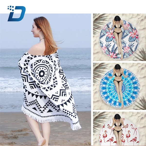 Round Digital Printing polyester Beach Towels - Image 2