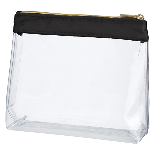 Sadie Satin Clear Cosmetic Bag - Image 9