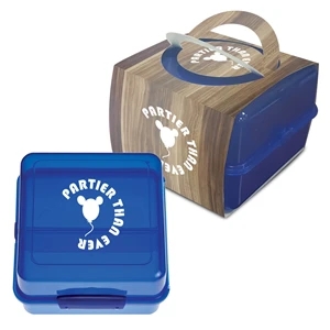Split-Level Lunch Container With Custom Handle Box