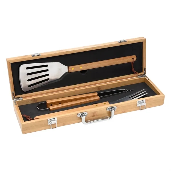 BBQ Set In Bamboo Case - Image 6