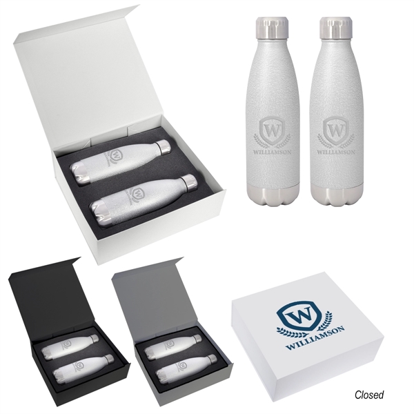 16 Oz. Iced Out Swiggy Stainless Steel Bottle Gift Set - Image 1