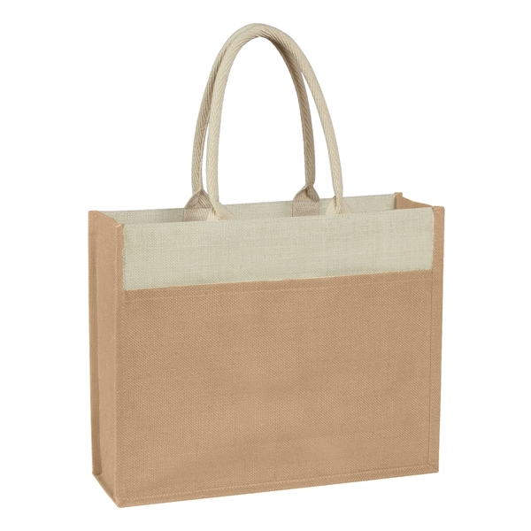 Jute Tote Bag With Front Pocket - Image 12