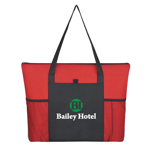 Non-Woven Voyager Zippered Tote Bag - Image 6