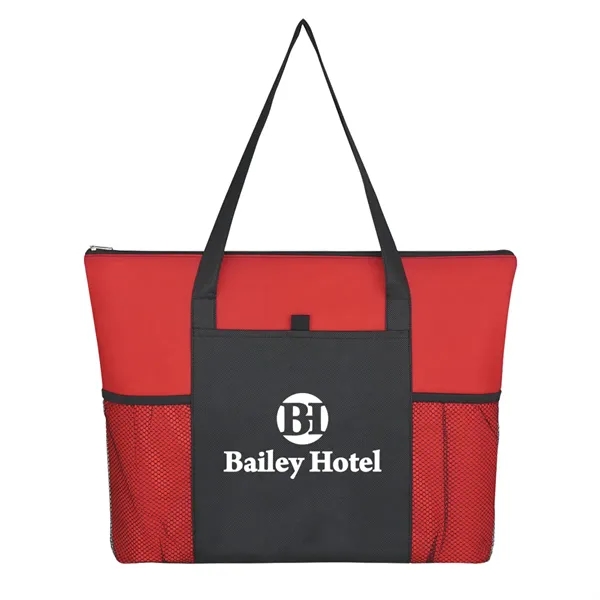 Non-Woven Voyager Zippered Tote Bag - Image 7