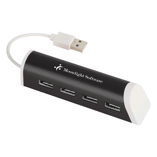 4-Port Aluminum USB Hub With Phone Stand - Image 1