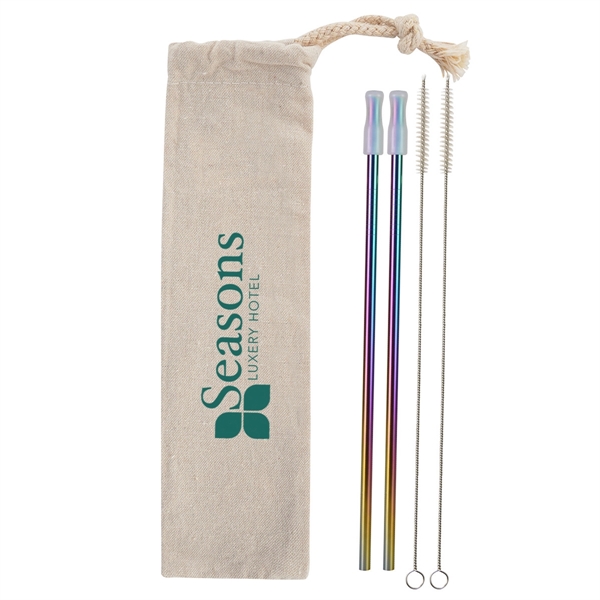 2- Pack Park Avenue Stainless Straw Kit with Cotton Pouch - Image 8